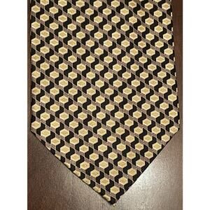 Dimoggio Gold Black Hand Made 100% Silk Men’s Neck Tie Made In Korea